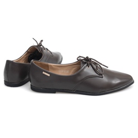 Zapatos clásicos elegantes de mujer marrón Y439 2