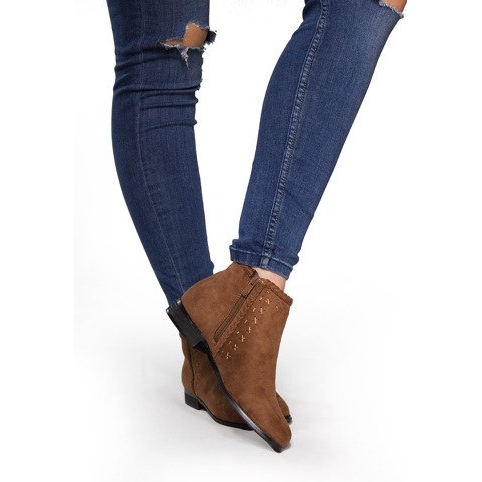 Botines de ante Chelsea Boots 100-602 Camel marrón 1