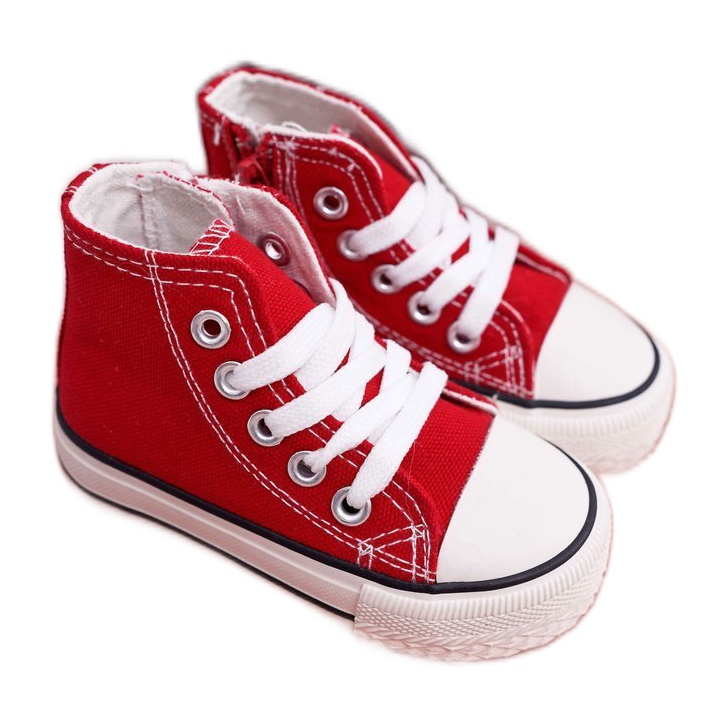 FRROCK Zapatillas Altas Clásicas Infantiles Con Cremallera Filemon Rojo blanco 1