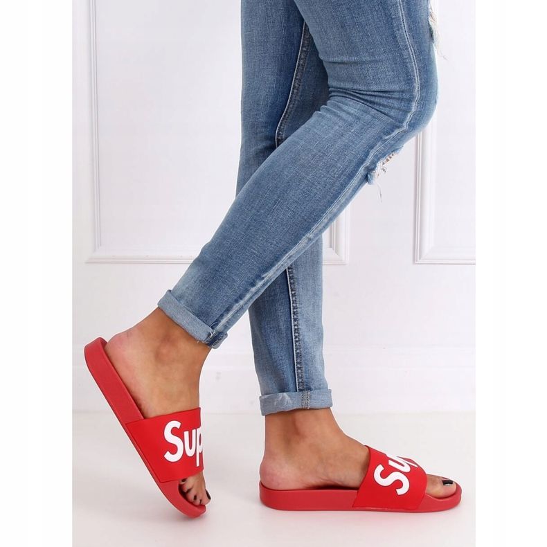 Rojo Pantuflas rojas de mujer CK110 Rojo 2