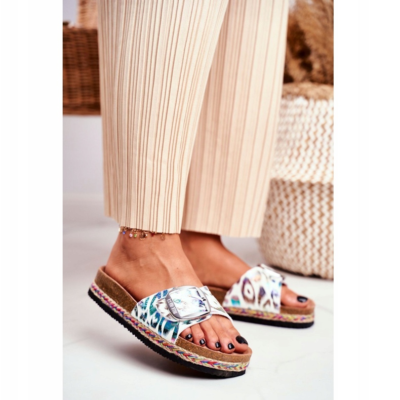 Pantuflas de Mujer Big Star Metallic Pattern DD274127 blanco 1