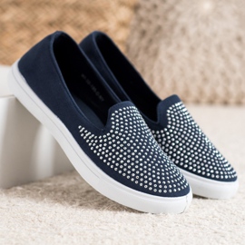 SHELOVET Slipons con estilo azul 2