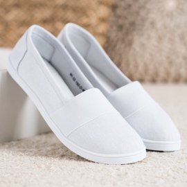 SHELOVET Zapatillas slip-on blanco 1