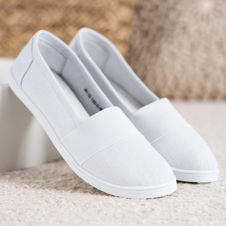 SHELOVET Zapatillas slip-on blanco 1
