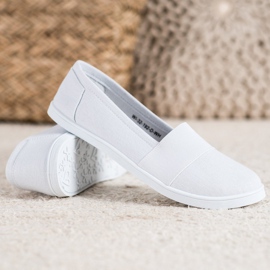 SHELOVET Zapatillas slip-on blanco 2