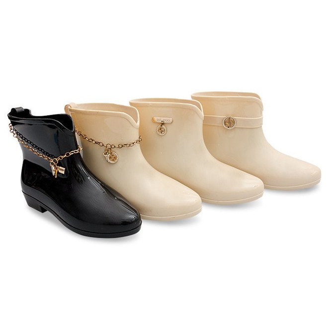 Botas de agua con lazo BL02 Beige 2 Botas de agua con lazo BL02 Beige 2