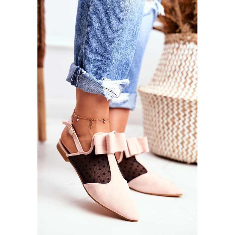 Lu Boo - Bailarina para mujer con lazos, mule, Pink Domino rosa 1