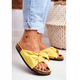 PS1 Pantuflas amarillas de mujer en el lazo de corcho Wendy amarillo 1
