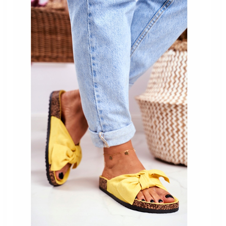 PS1 Pantuflas amarillas de mujer en el lazo de corcho Wendy amarillo 2