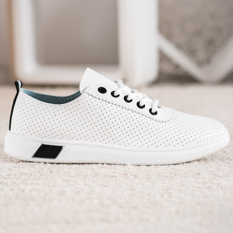 SHELOVET Deportivas caladas con piel ecológica blanco 2 SHELOVET Deportivas caladas con piel ecológica blanco 2