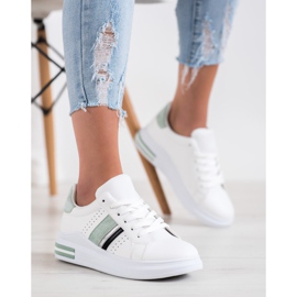 SHELOVET Zapatillas con inserciones de ante blanco 5