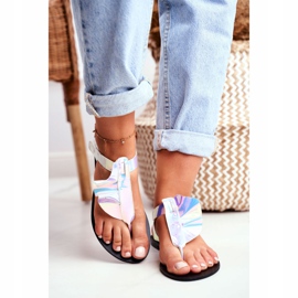 Sandalias Lu Boo Chanclas reflectantes con velcro Lottie azul 3