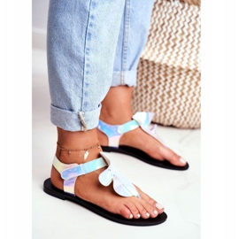 Sandalias Lu Boo Chanclas reflectantes con velcro Lottie azul 4