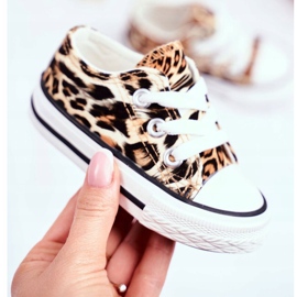 FRROCK Zapatillas Infantiles Marrón Leopardo Brillante Berni 3