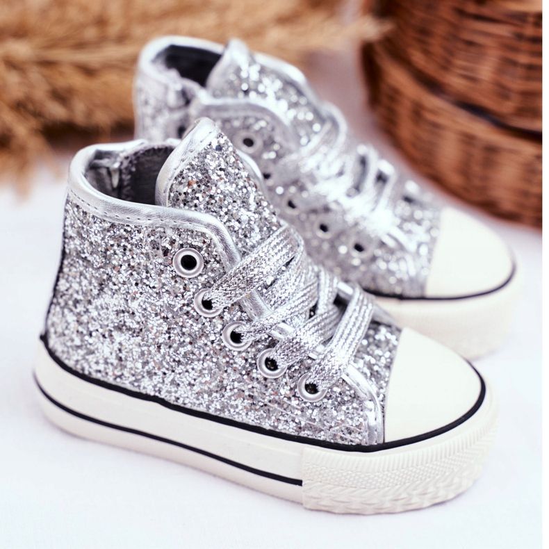 FRROCK Zapatillas para niños High Shiny Silver Ally plata 2