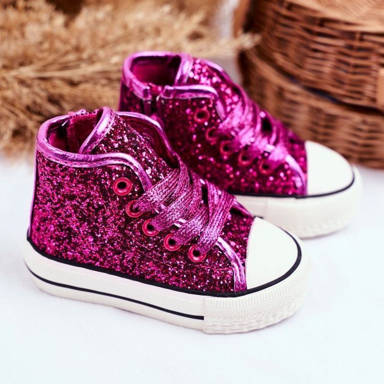 FRROCK Zapatillas para niños High Shiny Pink Ally rosa 1