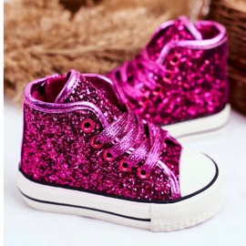 FRROCK Zapatillas para niños High Shiny Pink Ally rosado 3