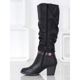 J. Star Botas con Rayas Decorativas negro 1