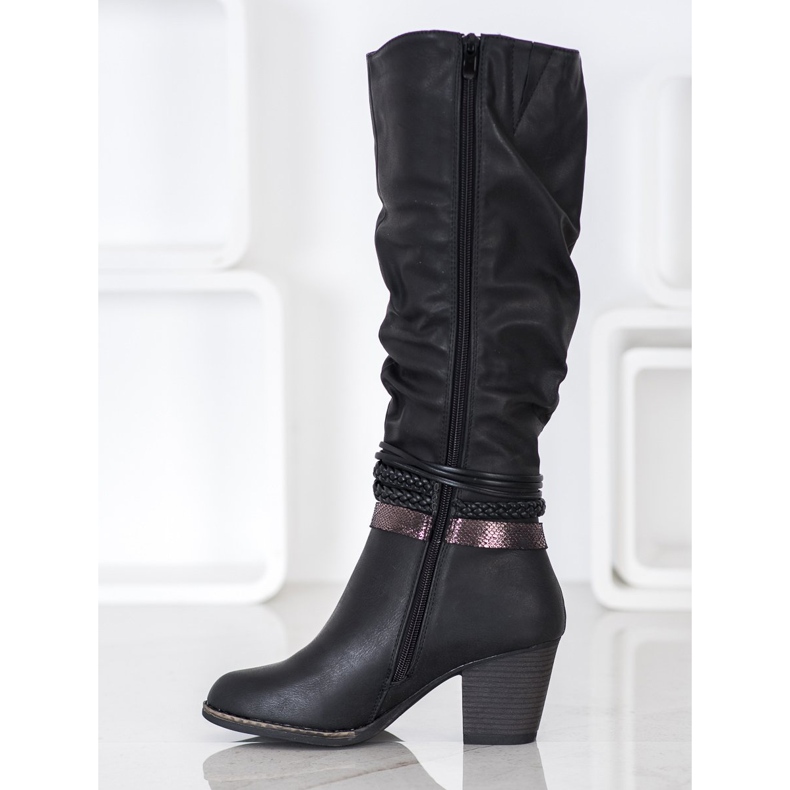 J. Star Botas con Rayas Decorativas negro 1