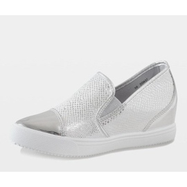 Zapatillas plateadas con cuña DD437-2 plata gris 3