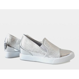 Zapatillas plateadas con cuña DD437-2 plata gris 5