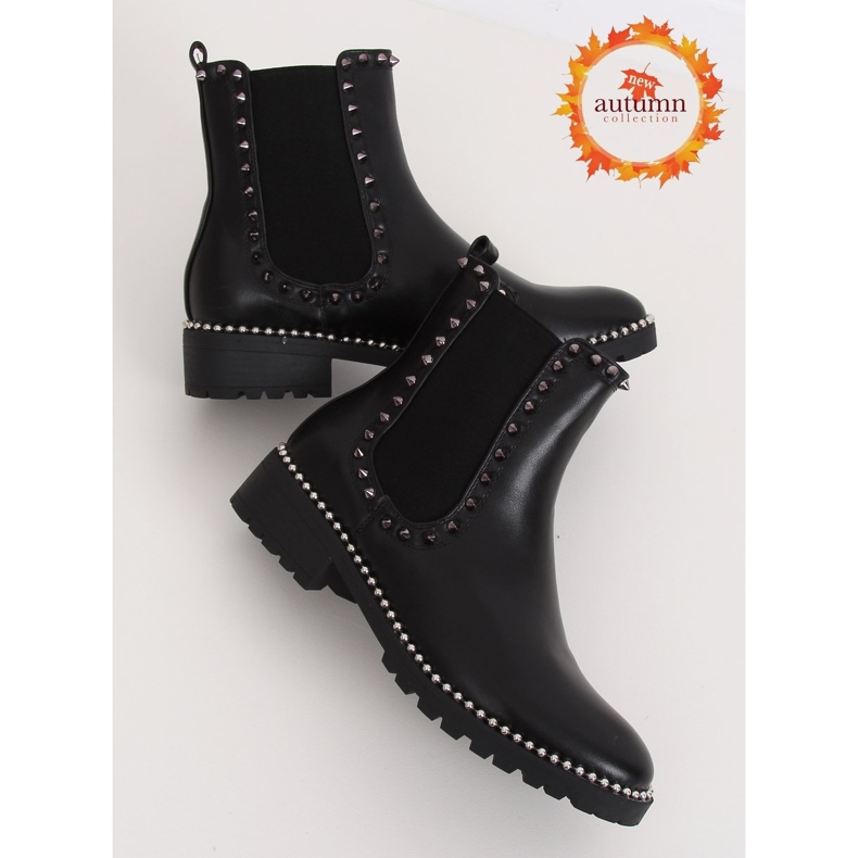 Botines Chelsea negros con tachuelas negro NC826 Negro 1