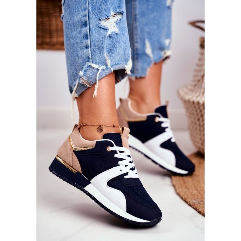 EVE Zapatillas Deportivas Mujer Azul Marino Golden Clementine Elements blanco dorado 1