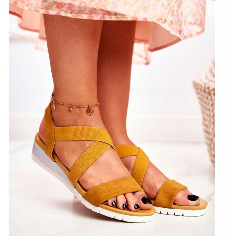 PS1 Sandalias de mujer con cuña amarilla sin cordones Harper amarillo 1