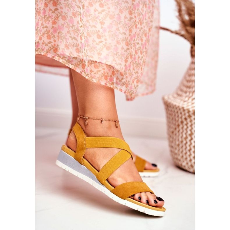 PS1 Sandalias de mujer con cuña amarilla sin cordones Harper amarillo 2