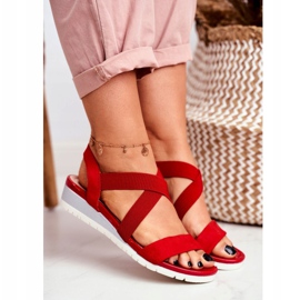 PS1 Sandalias de mujer con cuña en rojo sin cordones Harper 3