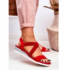 PS1 Sandalias de mujer con cuña en rojo sin cordones Harper 1