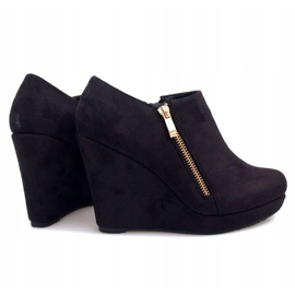 Botas Negras De Ante Con Cuña Con Cremallera Negra LM080 negro 1
