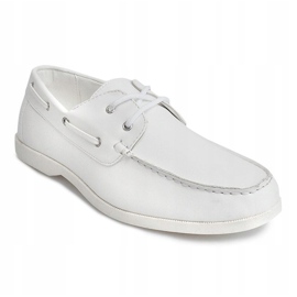 Mocasines de Piel con Cordones 1721 Blanco 3