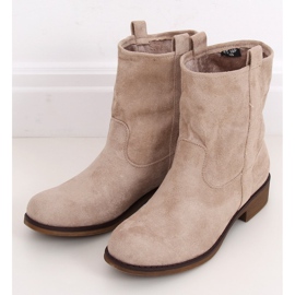 Botines beige mujer ante beige ST-18P marrón 2