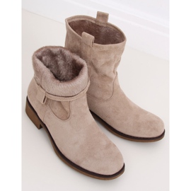 Botines beige mujer ante beige ST-18P marrón 4
