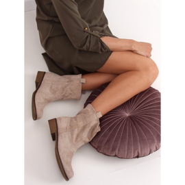 Botines beige mujer ante beige ST-18P marrón 5