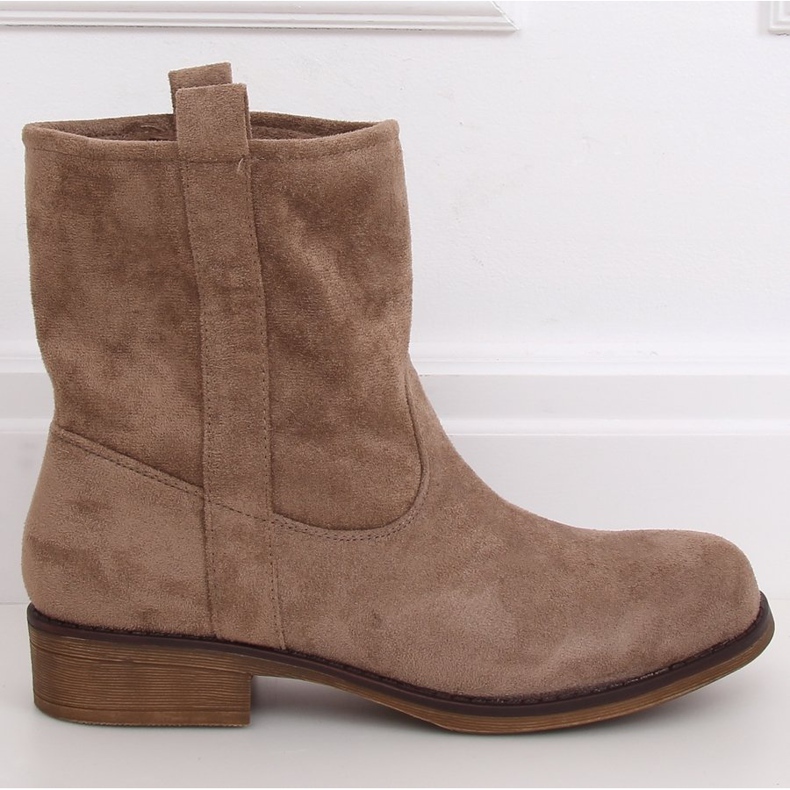 Botas mujer ante beige oscuro ST-18P Khaki marrón caqui 1