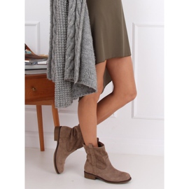 Botas mujer ante beige oscuro ST-18P Khaki marrón caqui 4