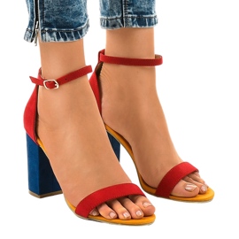Sandalias rojas y azul marino en poste con hebilla 0280-135 rojo 5