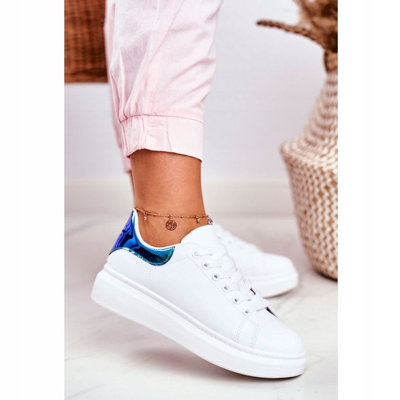 Zapatos Deportivos Mujer Lu Boo Blanco Metalizado Matilda azul marino 1