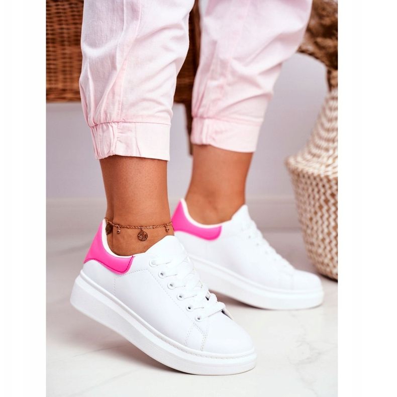 Zapatos Deportivos Mujer Lu Boo Blanco Tacón Fucsia Matilda rosado 1 Zapatos Deportivos Mujer Lu Boo Blanco Tacón Fucsia Matilda rosado 1