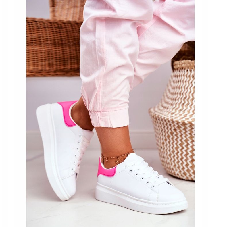Zapatos Deportivos Mujer Lu Boo Blanco Tacón Fucsia Matilda rosado 2 Zapatos Deportivos Mujer Lu Boo Blanco Tacón Fucsia Matilda rosado 2
