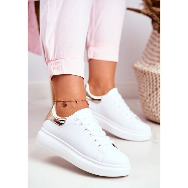 Zapatos Deportivos Mujer Lu Boo Blanco Metalizado Dorado Matilda amarillo 1