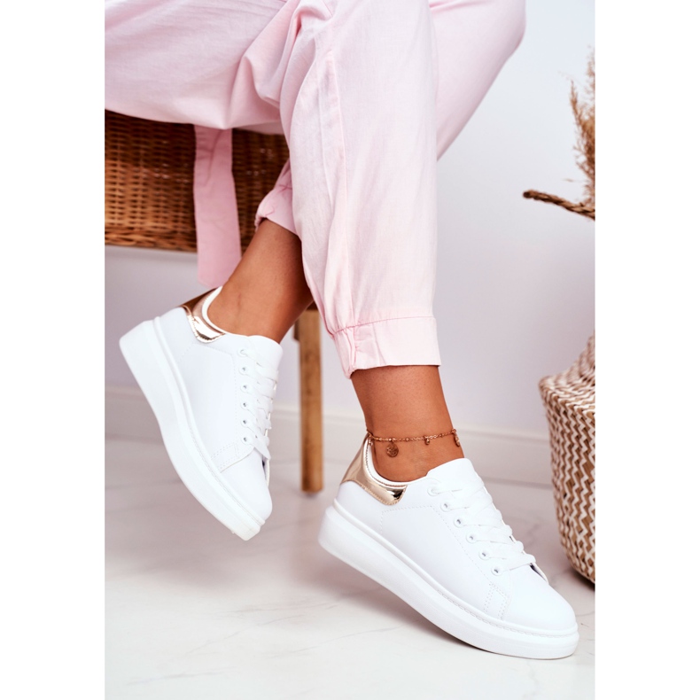 Zapatos Deportivos Mujer Lu Boo Blanco Metalizado Dorado Matilda amarillo 2