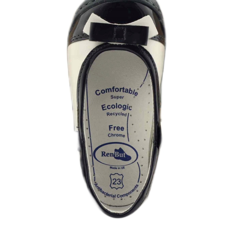 Zapatos bailarinas para niños Ren But 1405 azul marino blanco 5