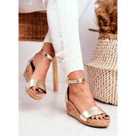 PS1 Sandalias Mujer Con Cuña Dorado MarryMe 2