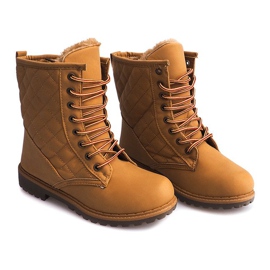 Trappers cálidos acolchados 8016 Camel marrón 1
