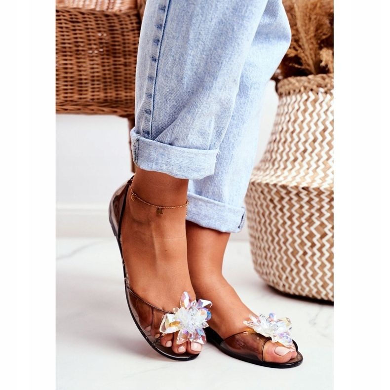 Bailarinas De Goma Cristales Meliski Negra Clare negro 1 Bailarinas De Goma Cristales Meliski Negra Clare negro 1