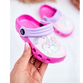 Pantuflas Infantiles Foam Crocs Pink Ponies Pony rosa 2