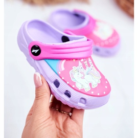 Pantuflas Infantiles Foam Crocs Violet Ponies Pony violeta 2